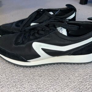 rag & bone Black and White Retro Runner Sneakers